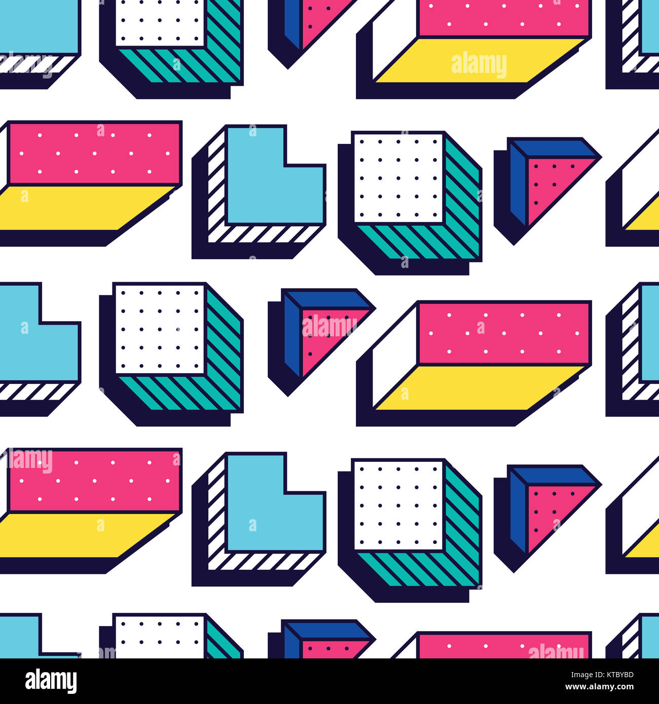Seamless pattern in 90 80 style Stock Photo - Alamy