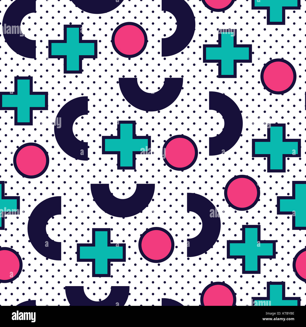 Seamless pattern in 90 80 style Stock Photo - Alamy