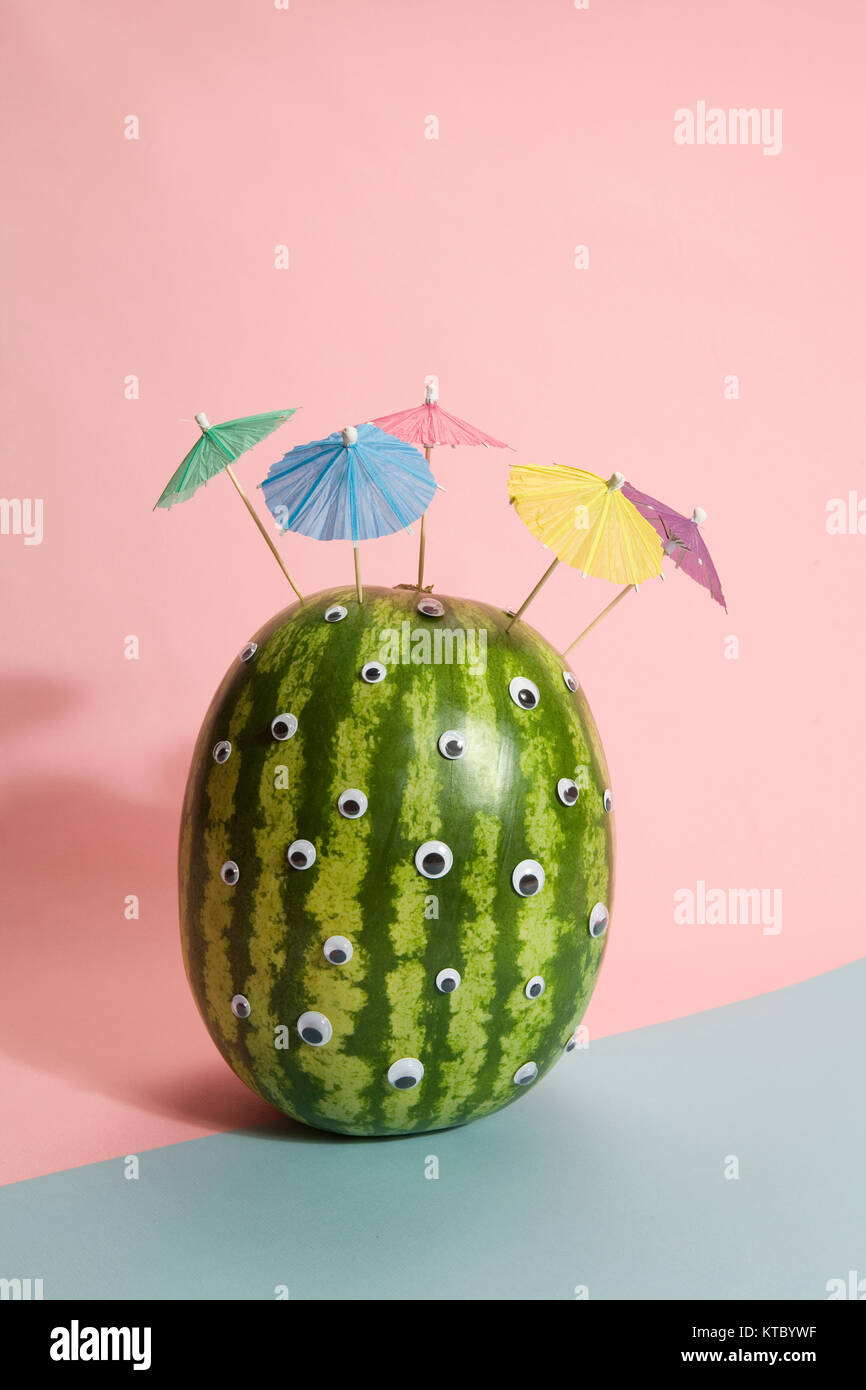 watermelon umbrella hair cocktail Stock Photo Alamy