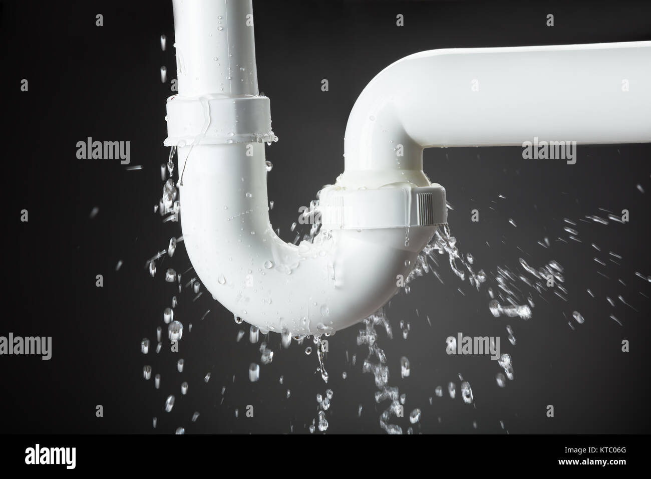Leakage Of Water From Pipe Stock Photo Alamy