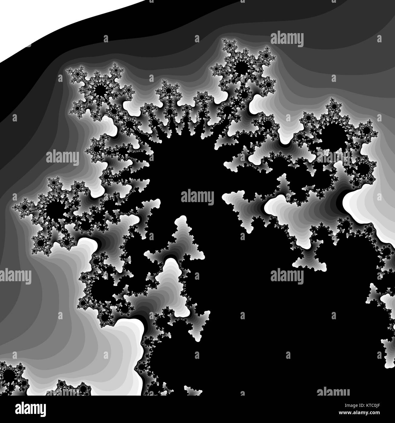 Grayscale fractal background Stock Photo