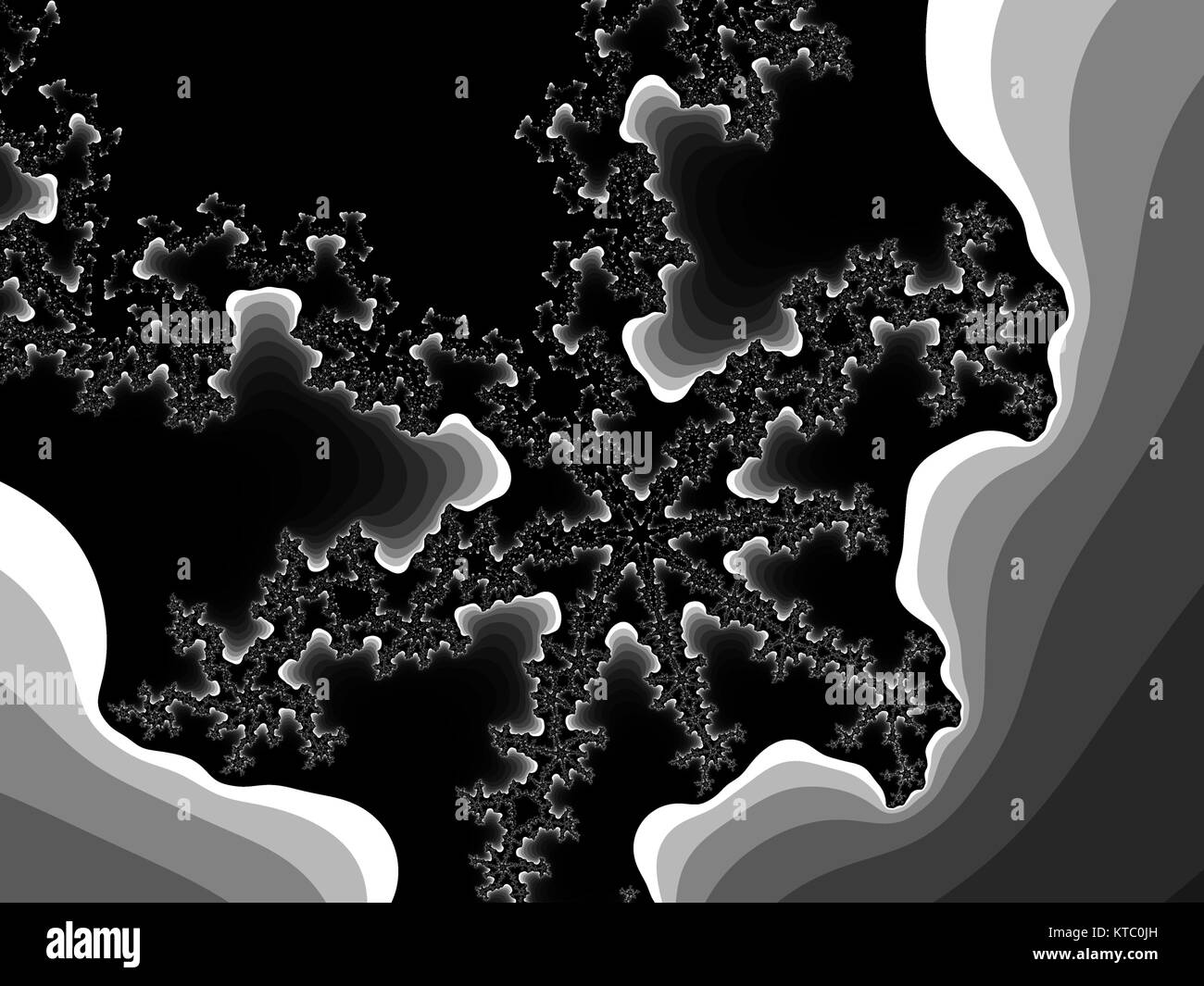 Grayscale fractal background Stock Photo