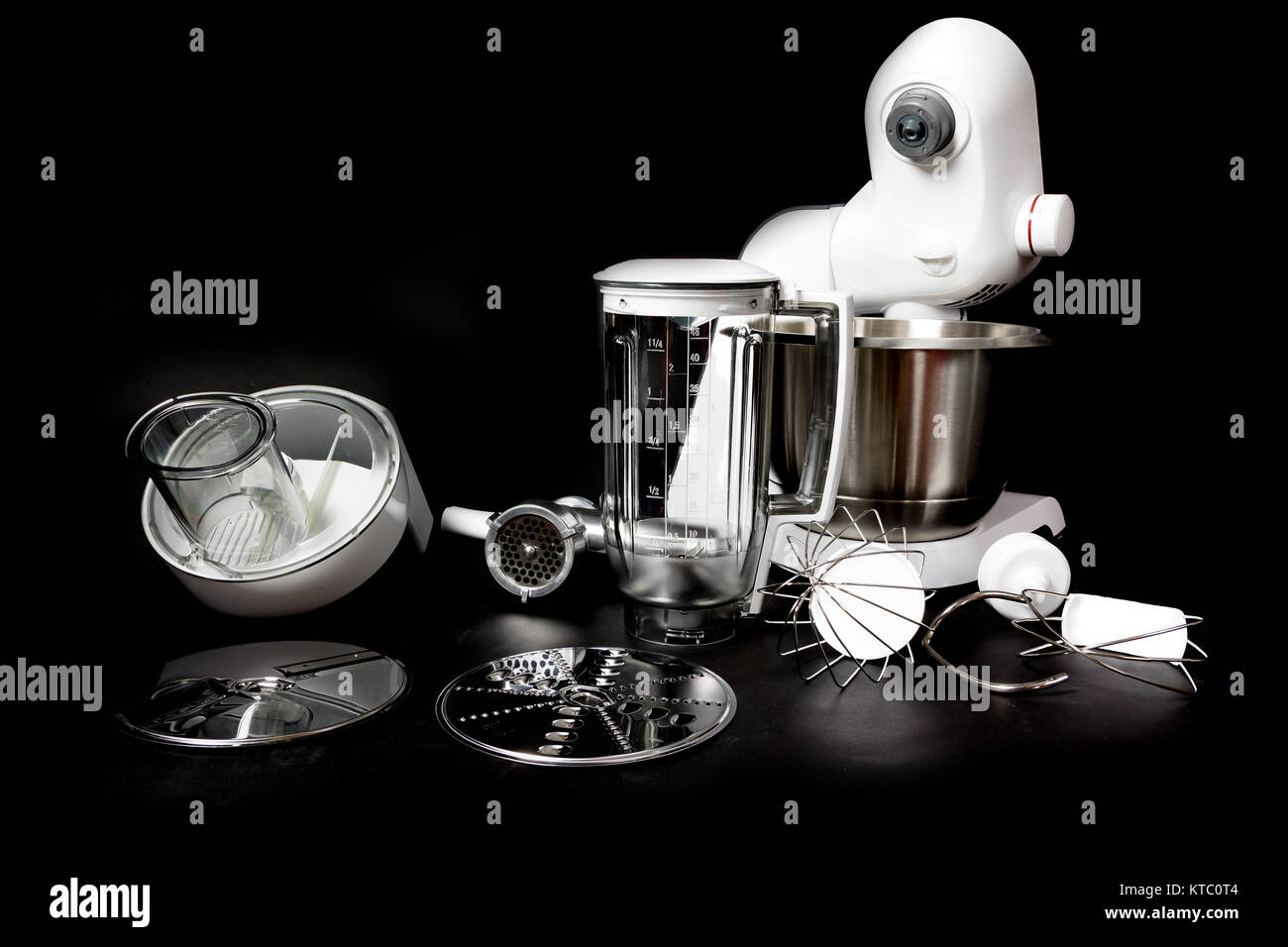 Kitchen robot with complete equipment closeup Stock Photo Alamy