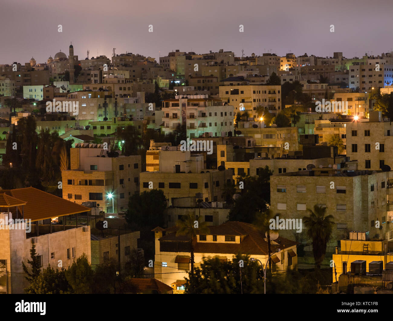 apartment houses in Amman city in night Stock Photo Alamy