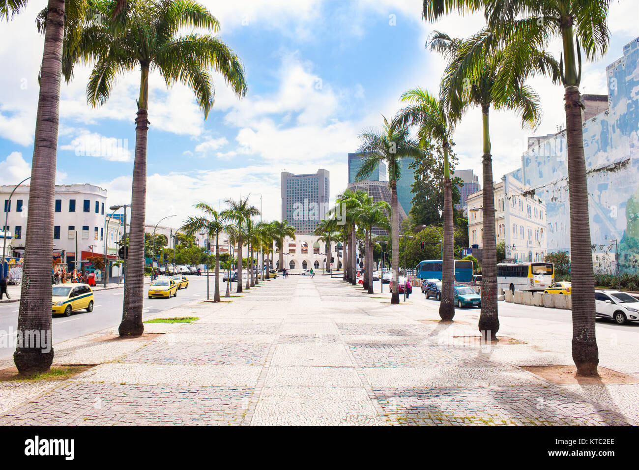 Square Cardeal Camara in Lapa, Rio de Janeiro, Brazil. Stock Photo