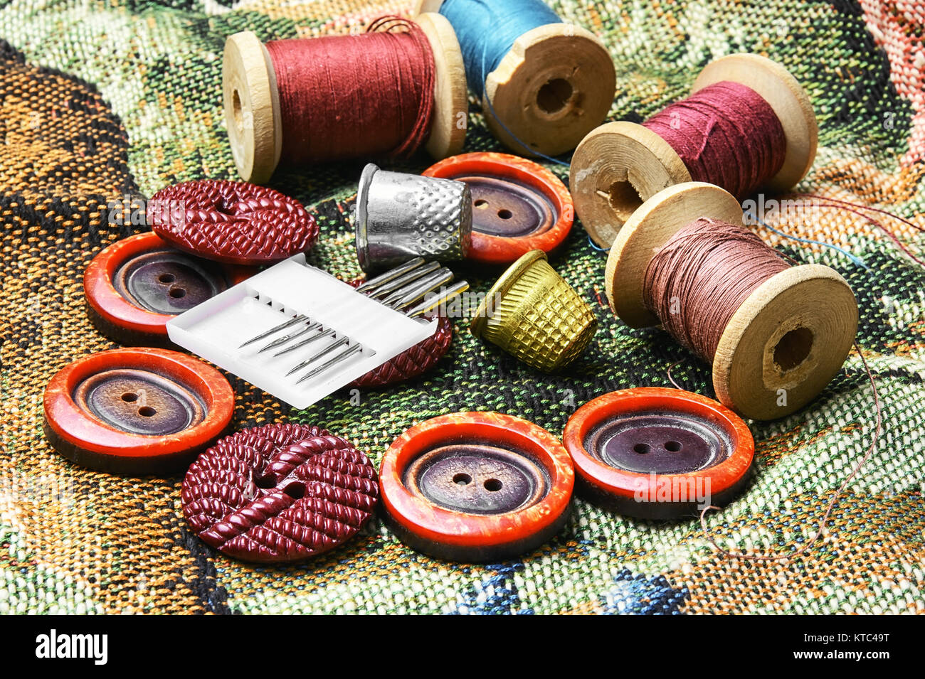 buttons and sewing supplies