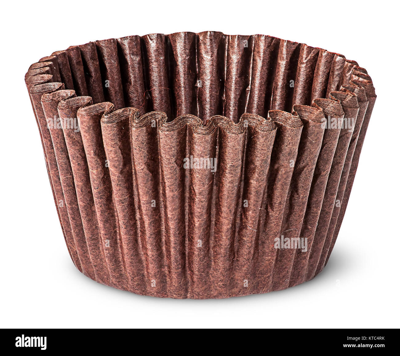 Stack of brown paper cups for baking muffins Stock Photo