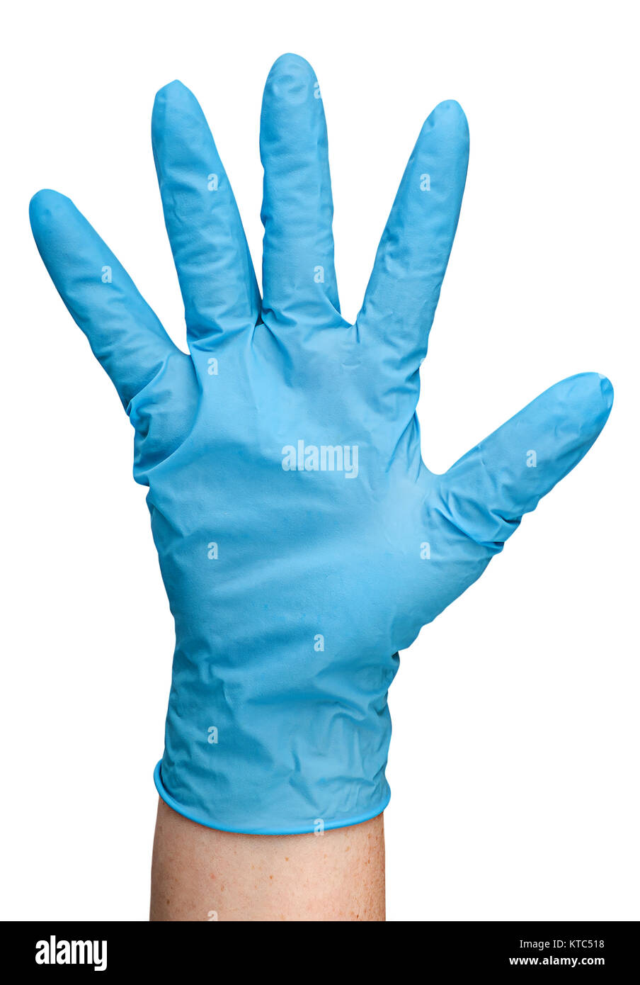 Hand in blue latex glove Stock Photo Alamy