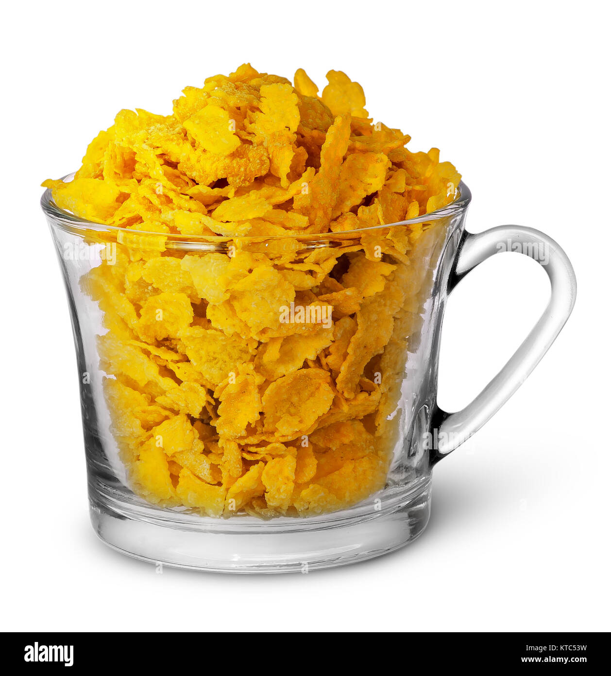 Cornflakes in a glass cup Stock Photo