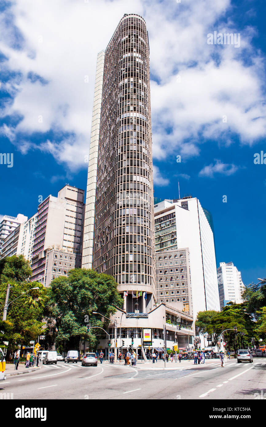 SAO PAULO, BRAZIL - APRIL 17, 2015: Edificio Italia building in Sao Paulo, Brazil. Italy Building is a 168 metre tall 46 story skyscraper. Stock Photo