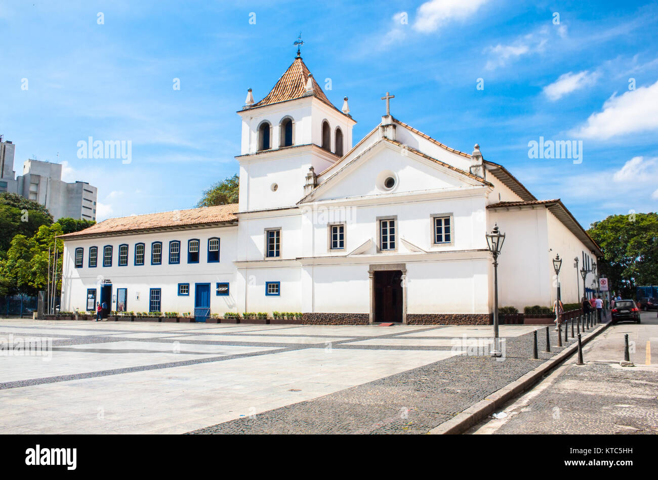 SAO PAOLO,BRAZIL-Aplil 17,2015: Patio do Colegio is the name given to the historical Jesuit church and school in Sao Paulo, Brazil on April 17, 2015.  Stock Photo