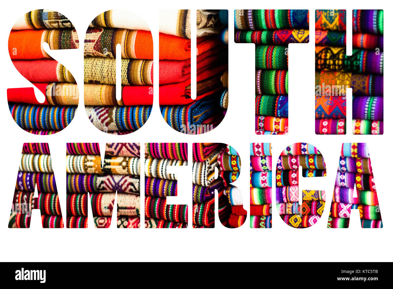 Colorful Fabric at market in Peru, South America Stock Photo