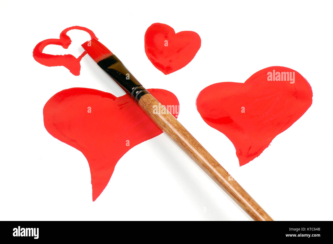 painted red hearts Stock Photo - Alamy