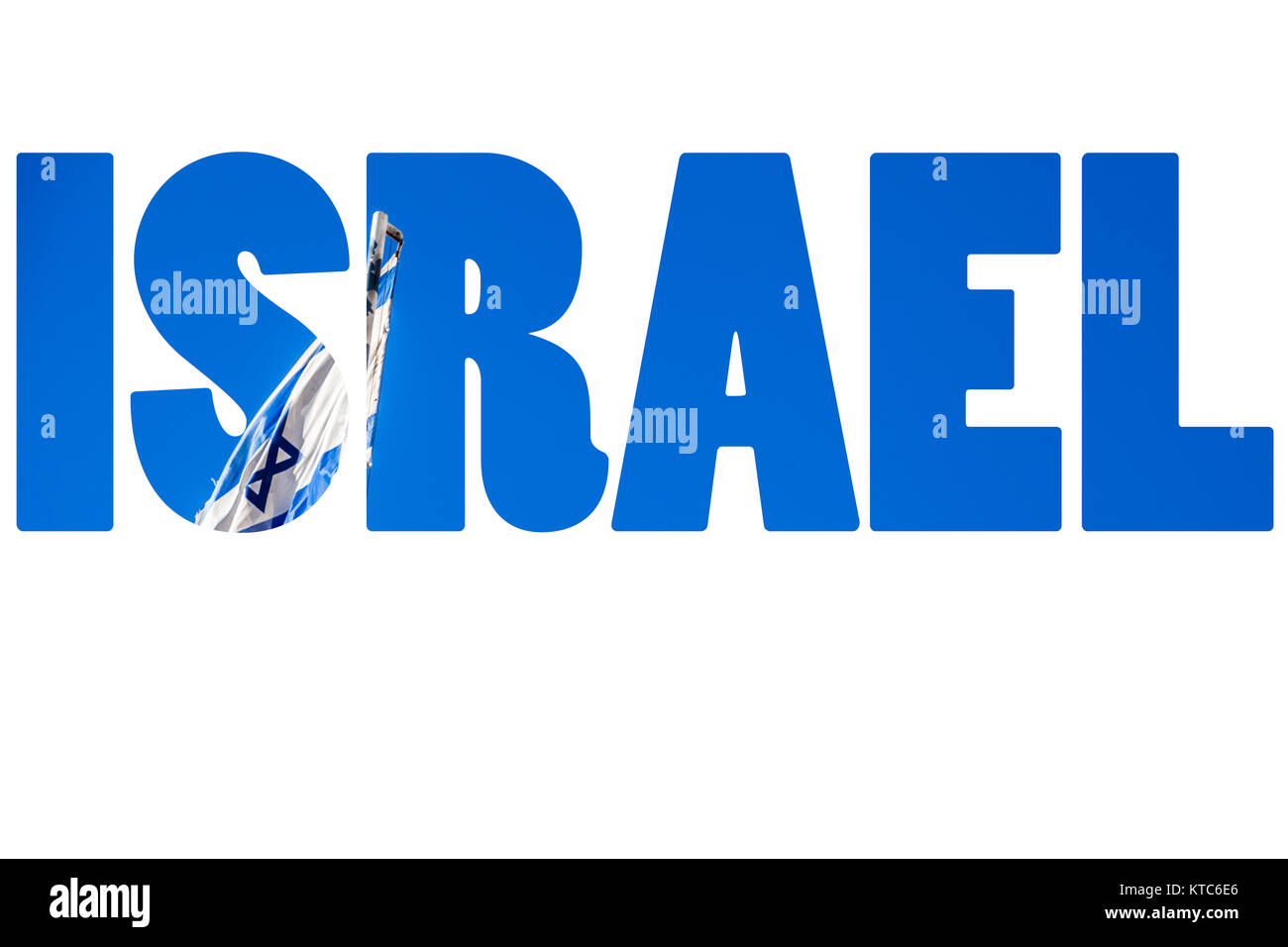 Israel Word Design Word ISRAEL over national symbols Stock Photo - Alamy