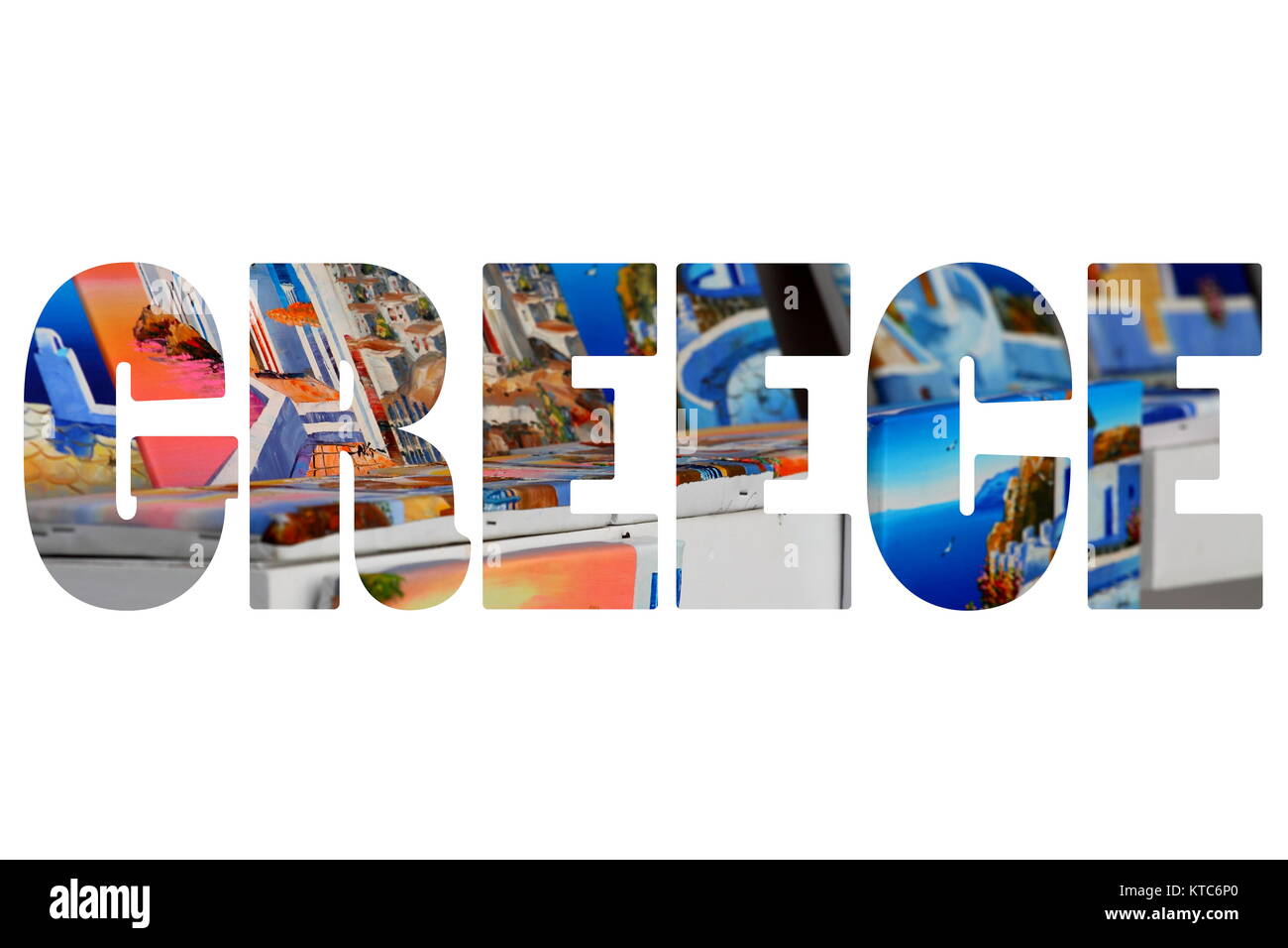 Word GREECE over traditional painting Stock Photo Alamy