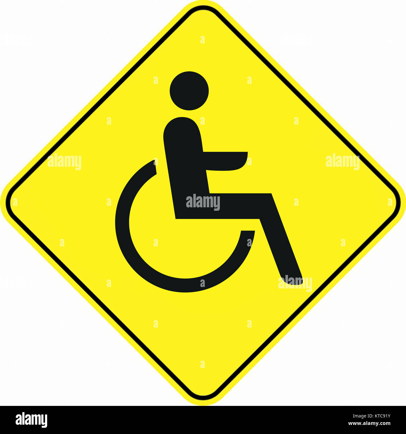 Yellow disable handicap parking sign hi-res stock photography and images -  Page 2 - Alamy