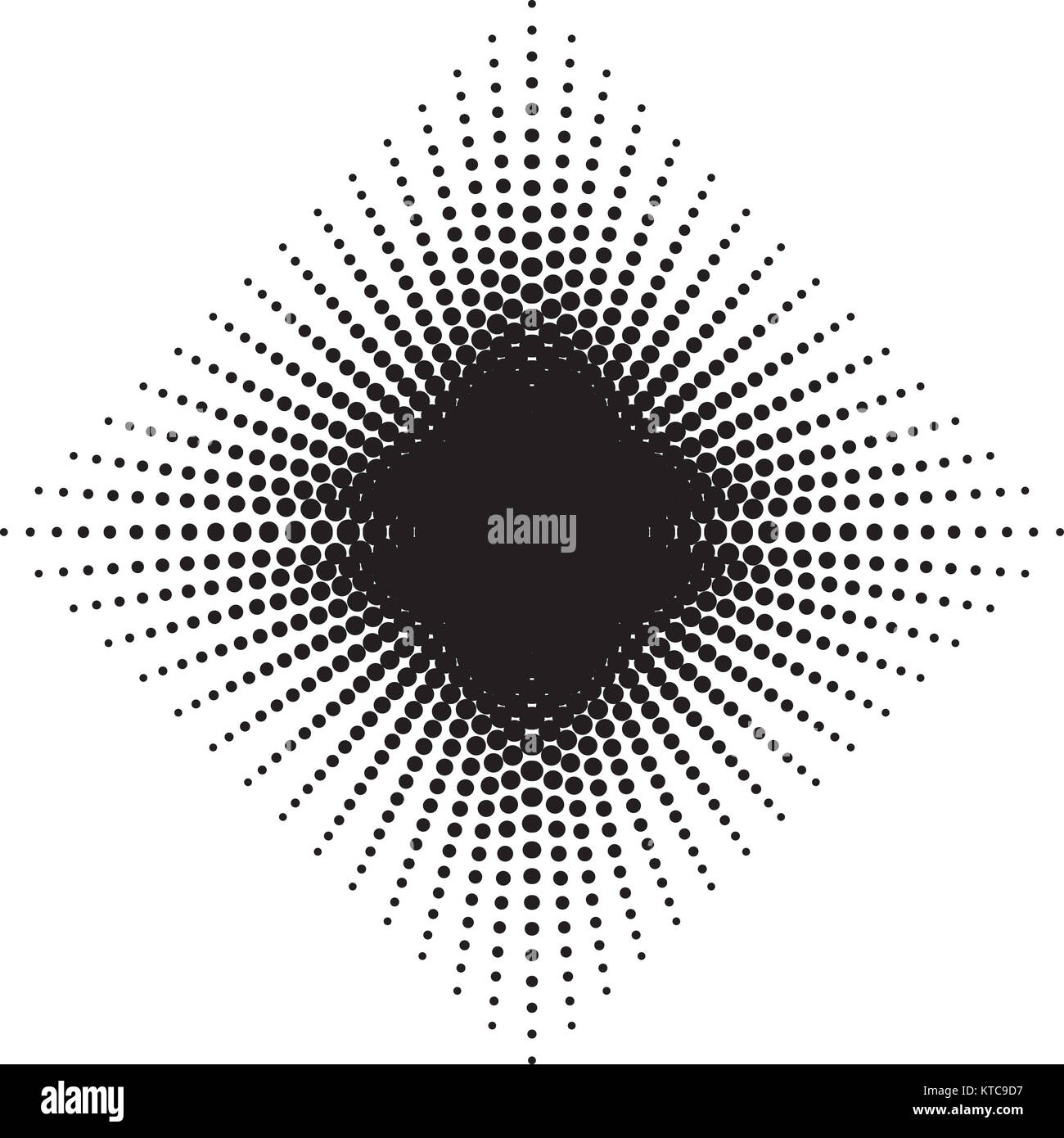 Halftone radial pattern background. Vector dots texture retro. A Stock ...