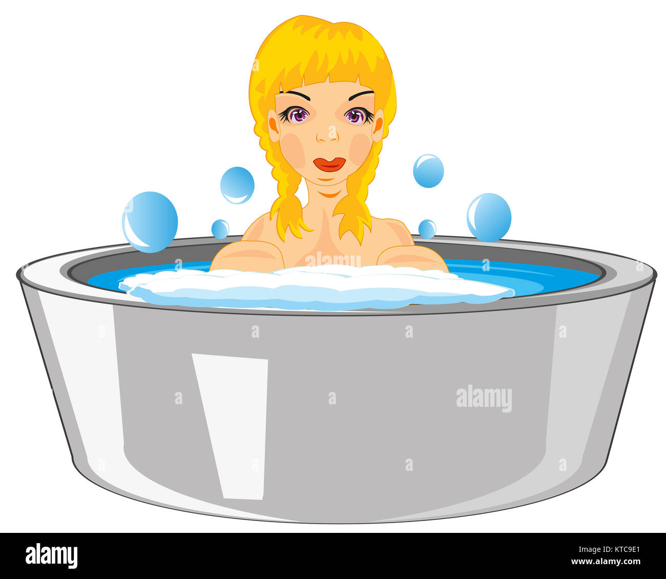 Girl bathes in basin Stock Photo - Alamy
