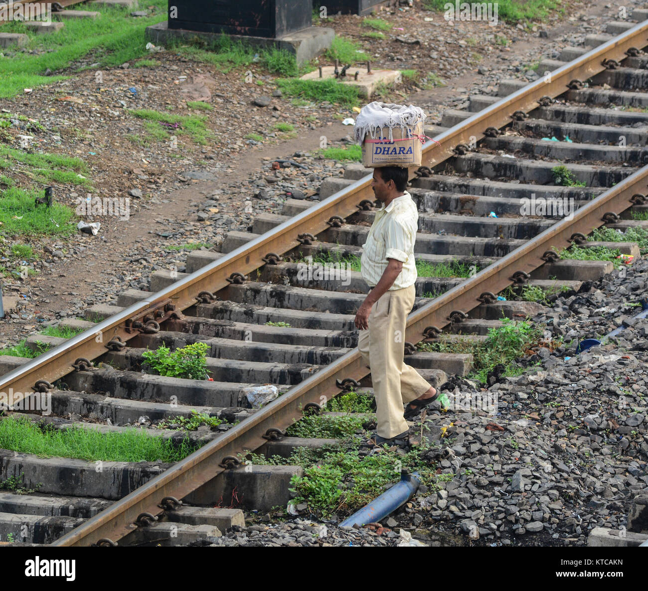 Gaya, India Jul 9, 2015. Unidentified Indian man walking on the