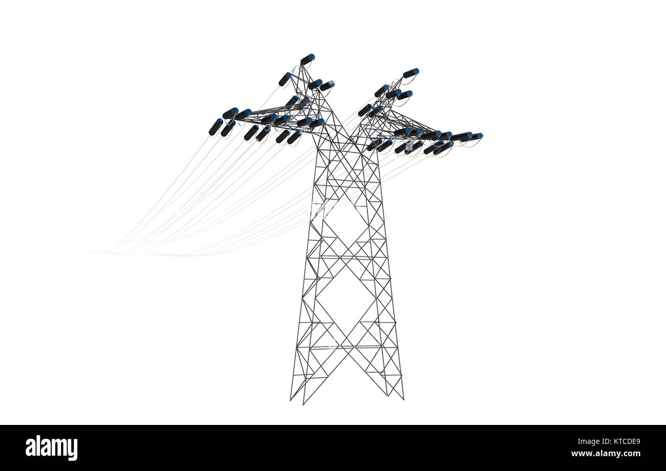 high voltage power lines released Stock Photo Alamy