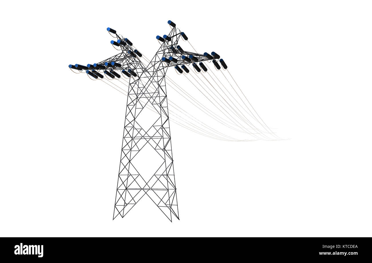 high voltage power lines released Stock Photo Alamy