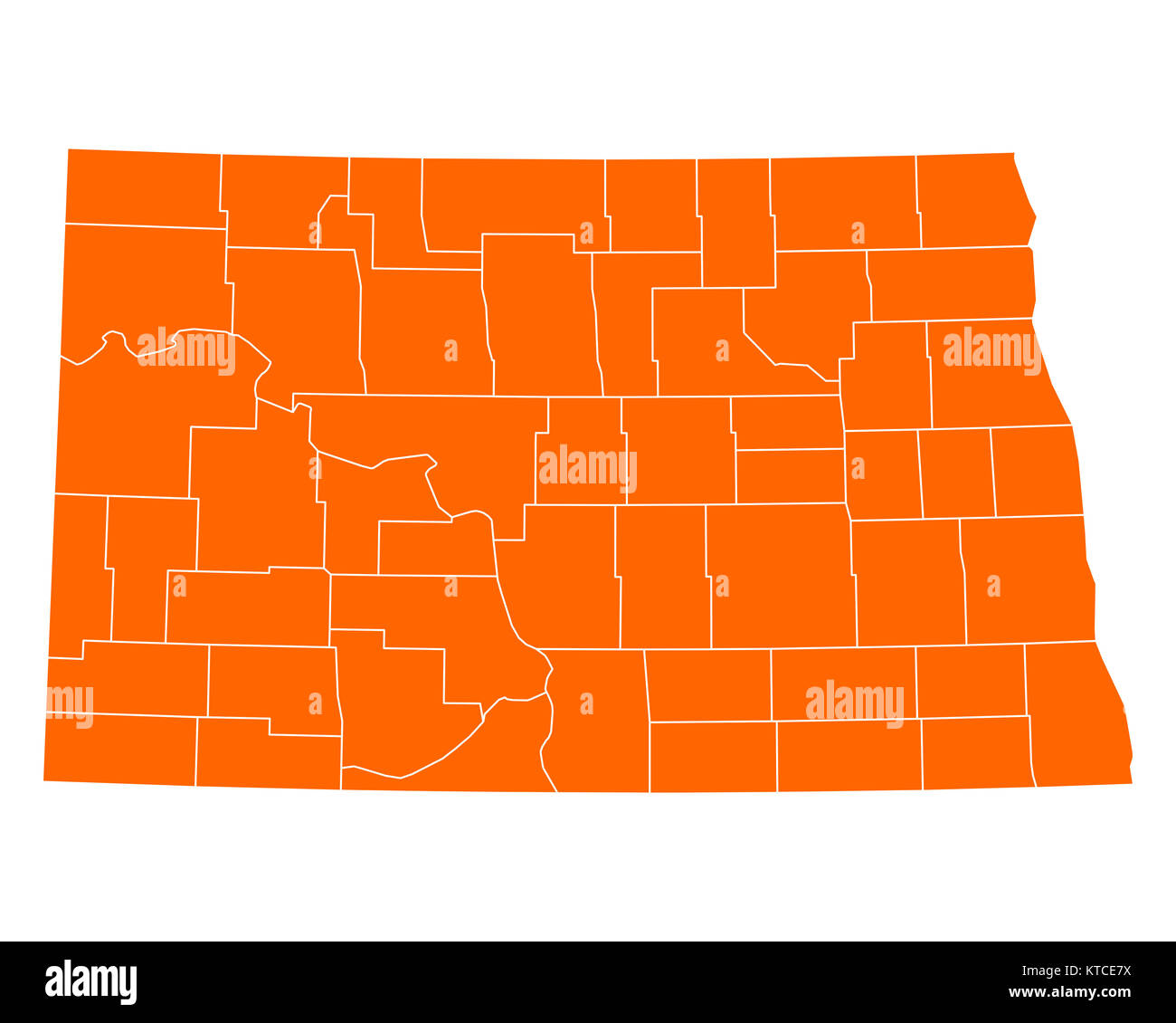 Karte von North Dakota Stock Photo Alamy