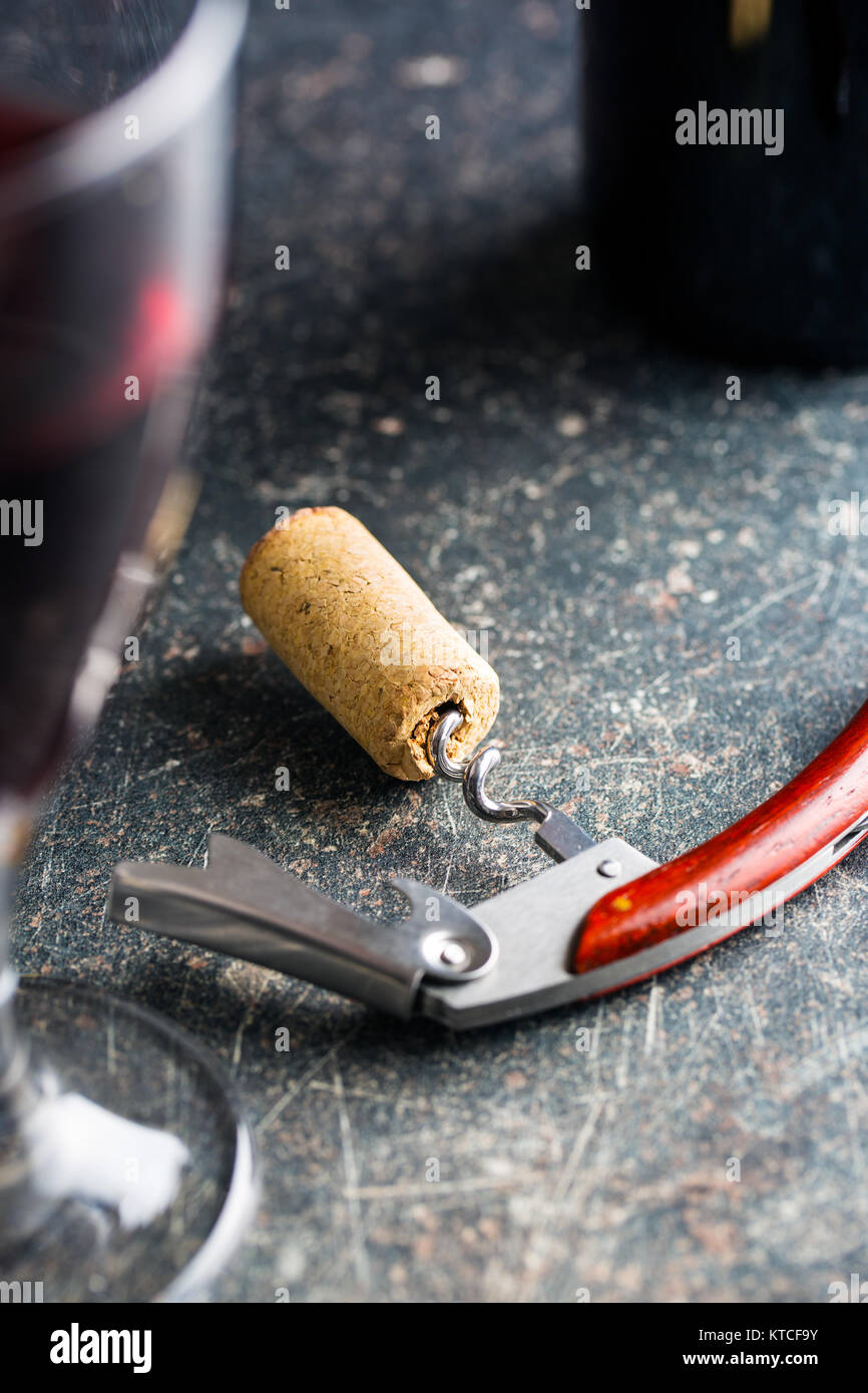 Cork and corkscrew Stock Photo Alamy
