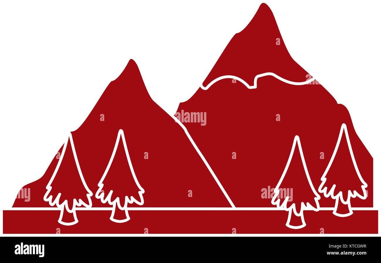 Mountains and tree landscape Stock Vector Image & Art - Alamy