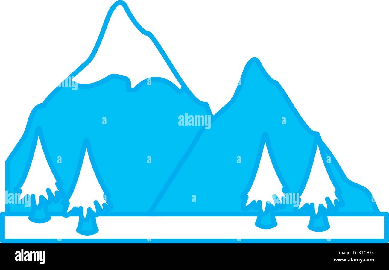 Mountains and tree landscape Stock Vector Image & Art - Alamy