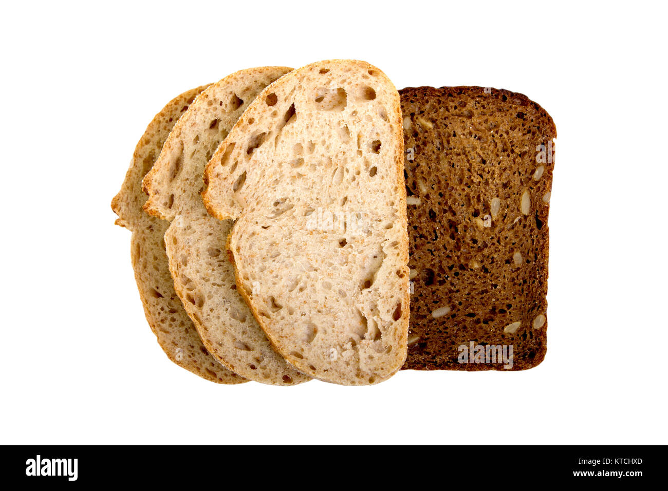 Bread sliced isolated on a white background Stock Photo - Alamy
