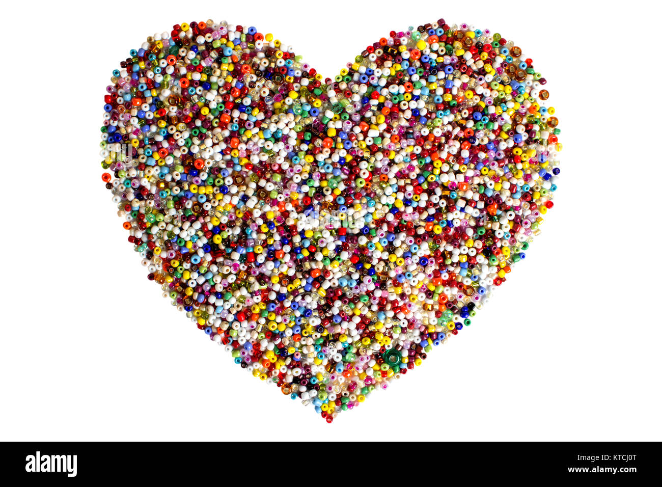 Colorful beads heart shape isolated on white background Stock Photo Alamy