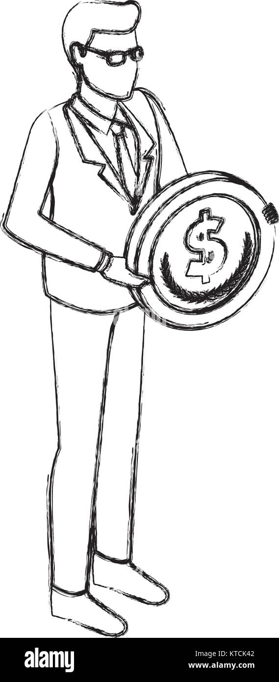 Businessman with coin Stock Vector Image & Art - Alamy