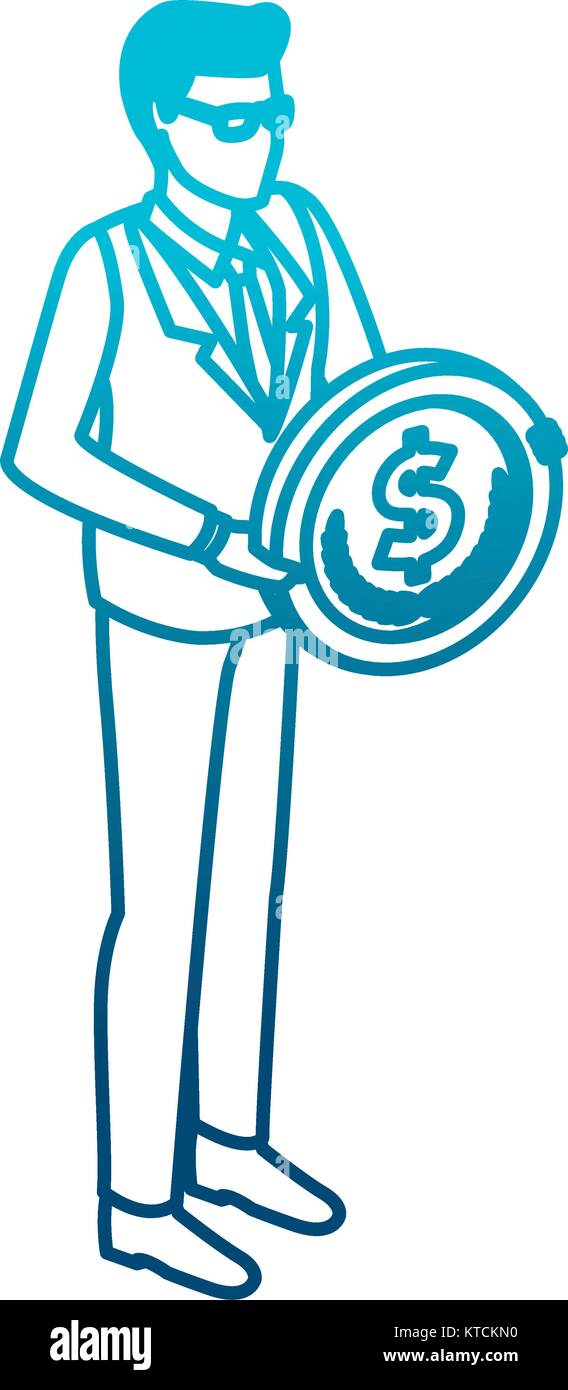 Businessman with coin Stock Vector Image & Art - Alamy