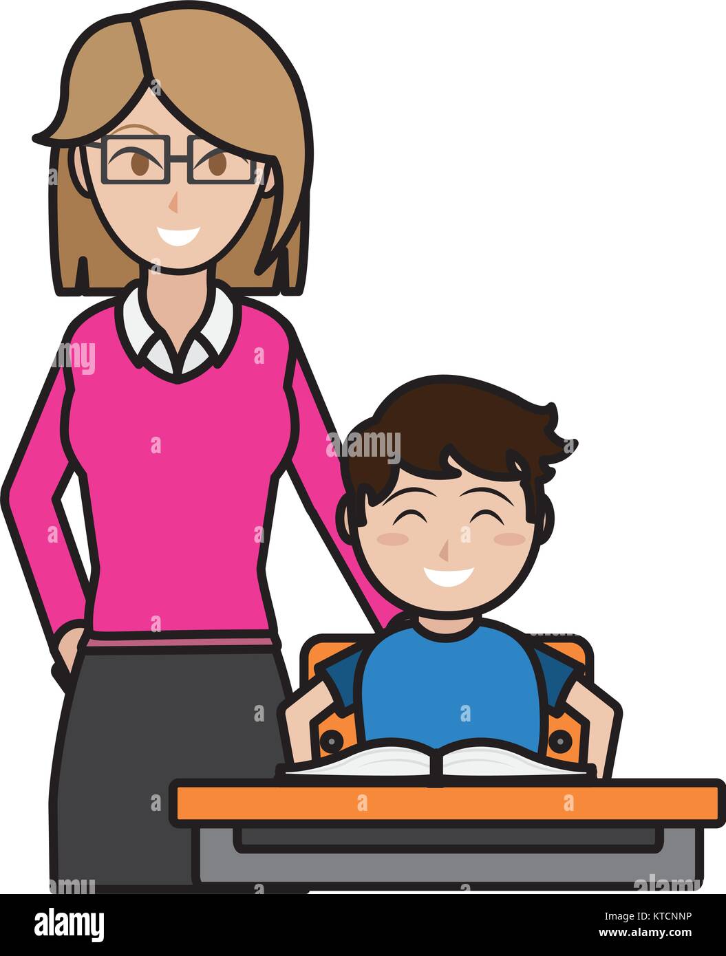 Boy and teacher design Stock Vector Image & Art - Alamy