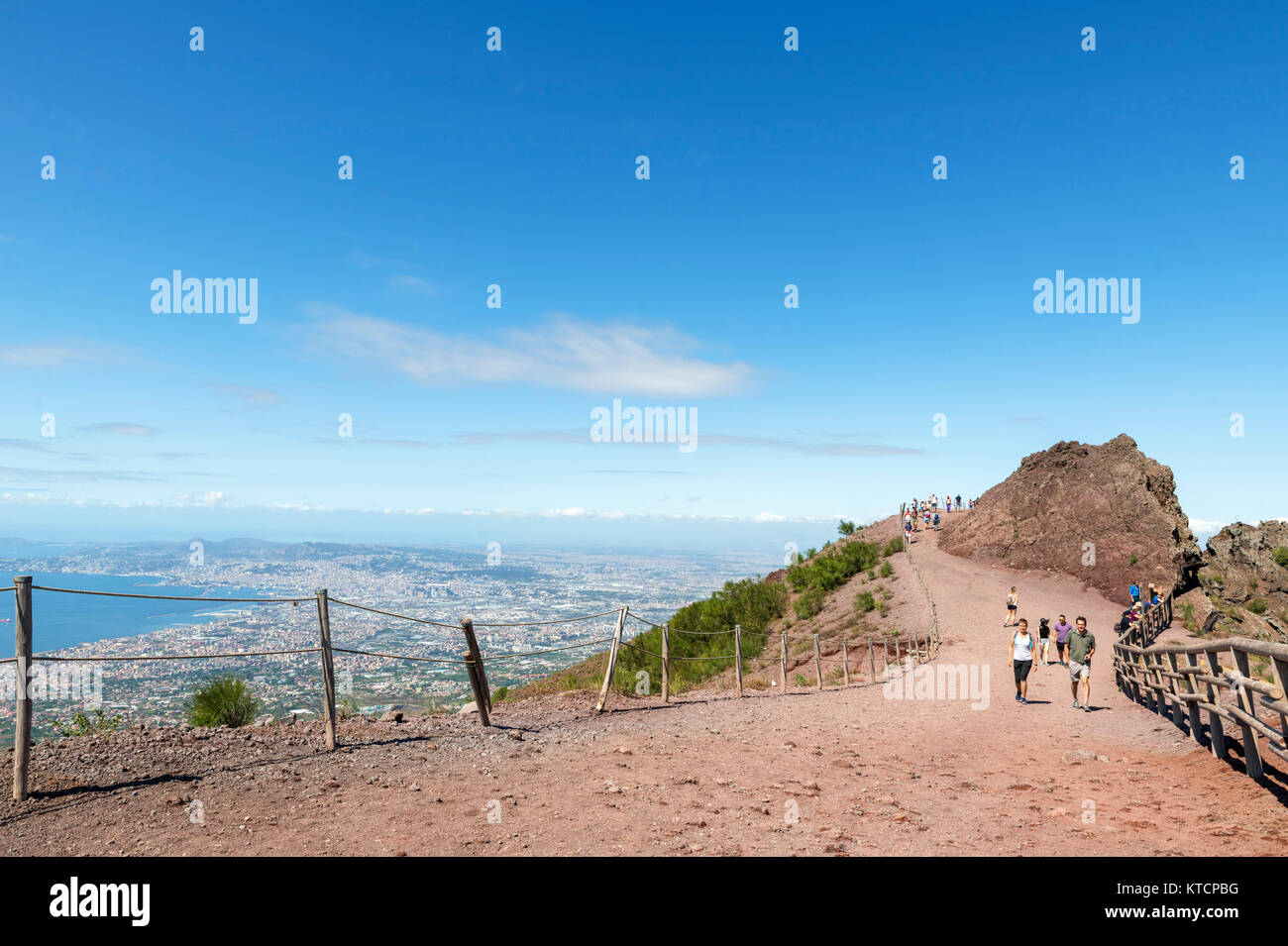 Trail around the crater of Mount Vesuvius, Naples, Campania,Italy Stock Photo