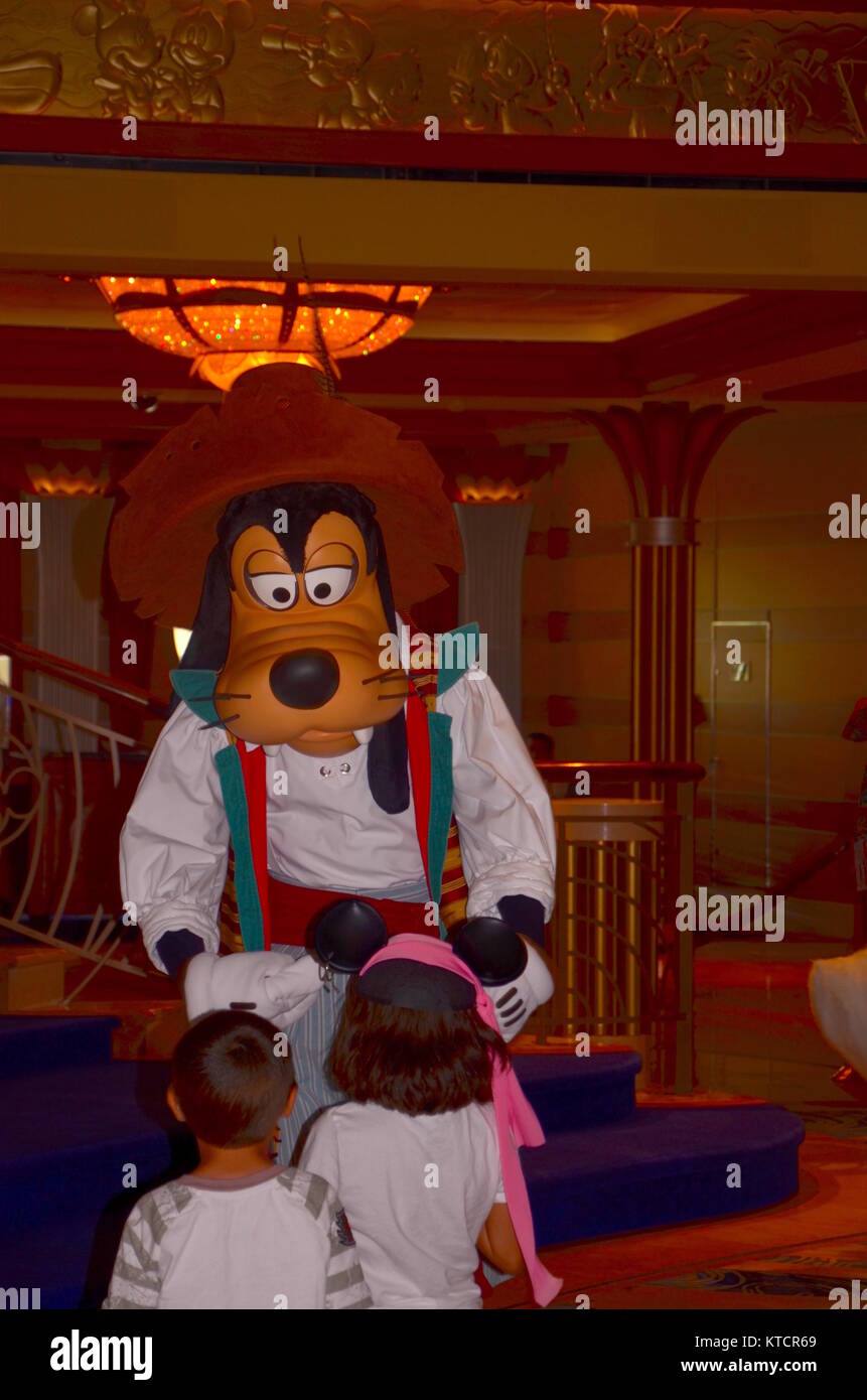 Goofy Character on the Disney Dream cruise ship Stock Photo