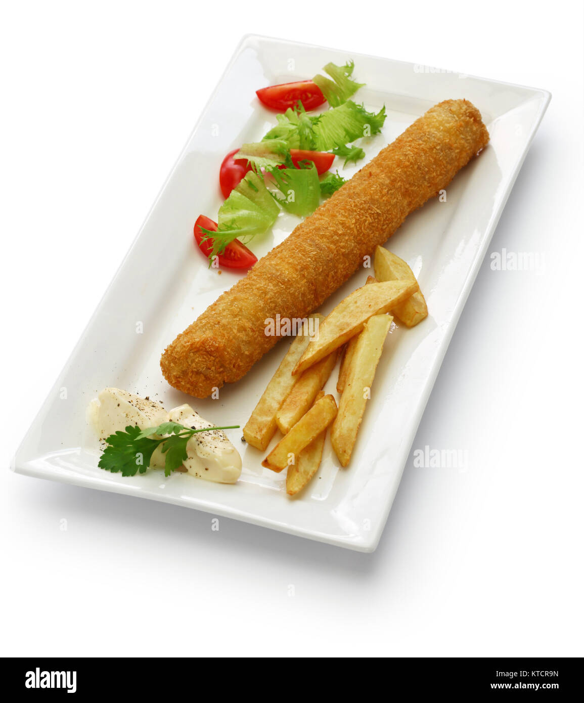 flamenquin, deep fried long pork roulade, spanish cordoba cuisine