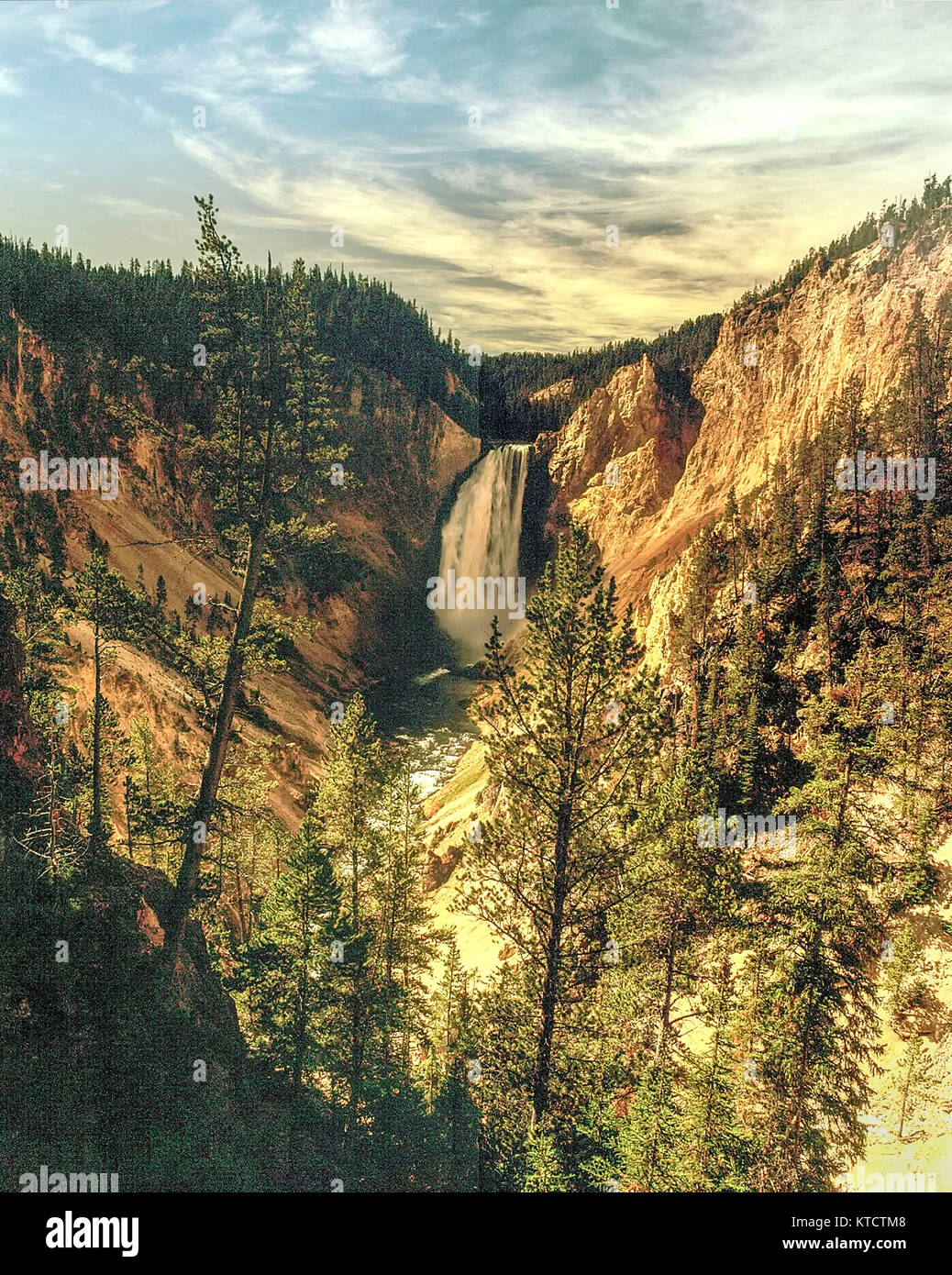 Yellowstone national park waterfall, United States Of America Stock Photo