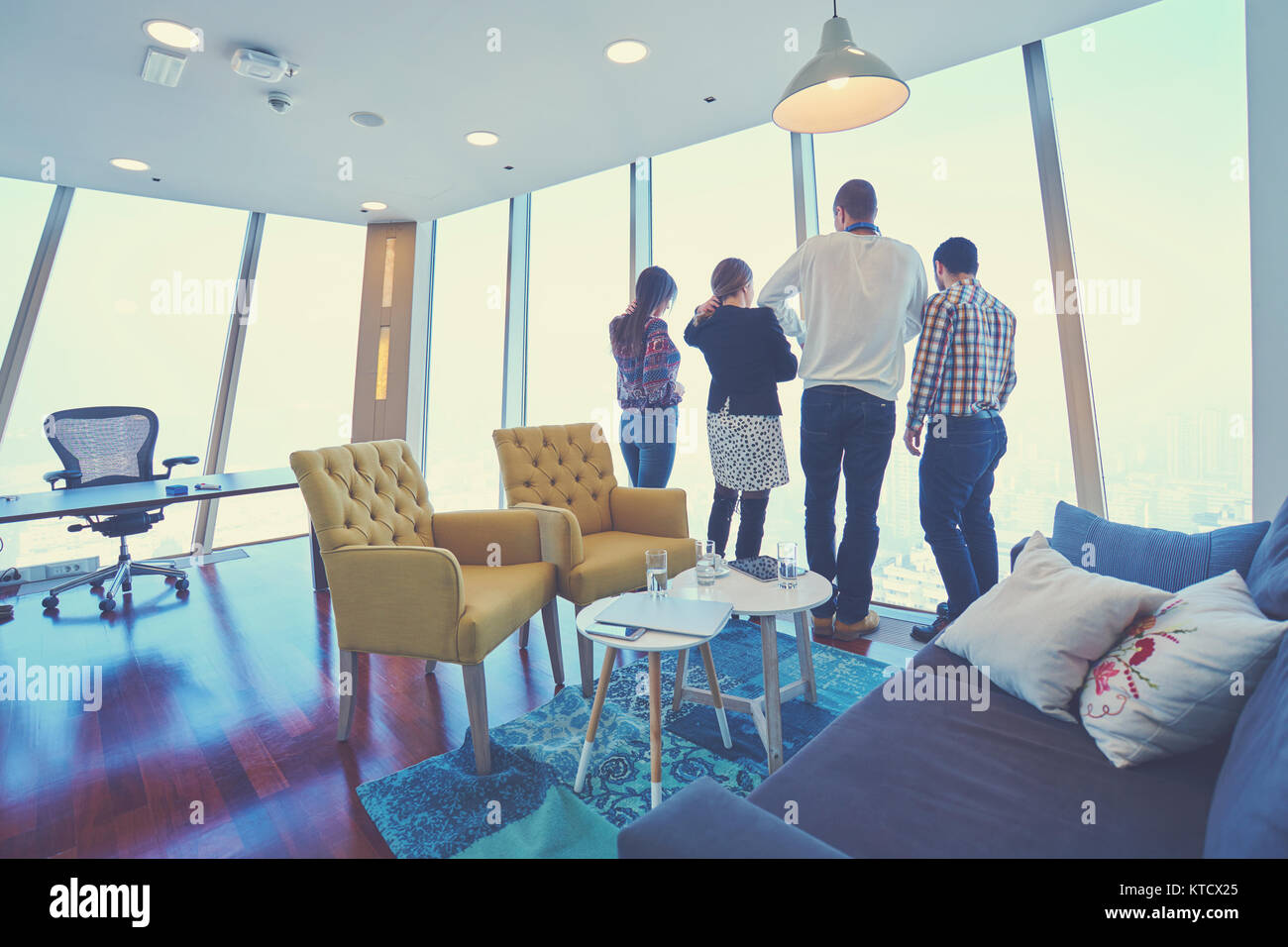 startup business people group working everyday job at modern office ...