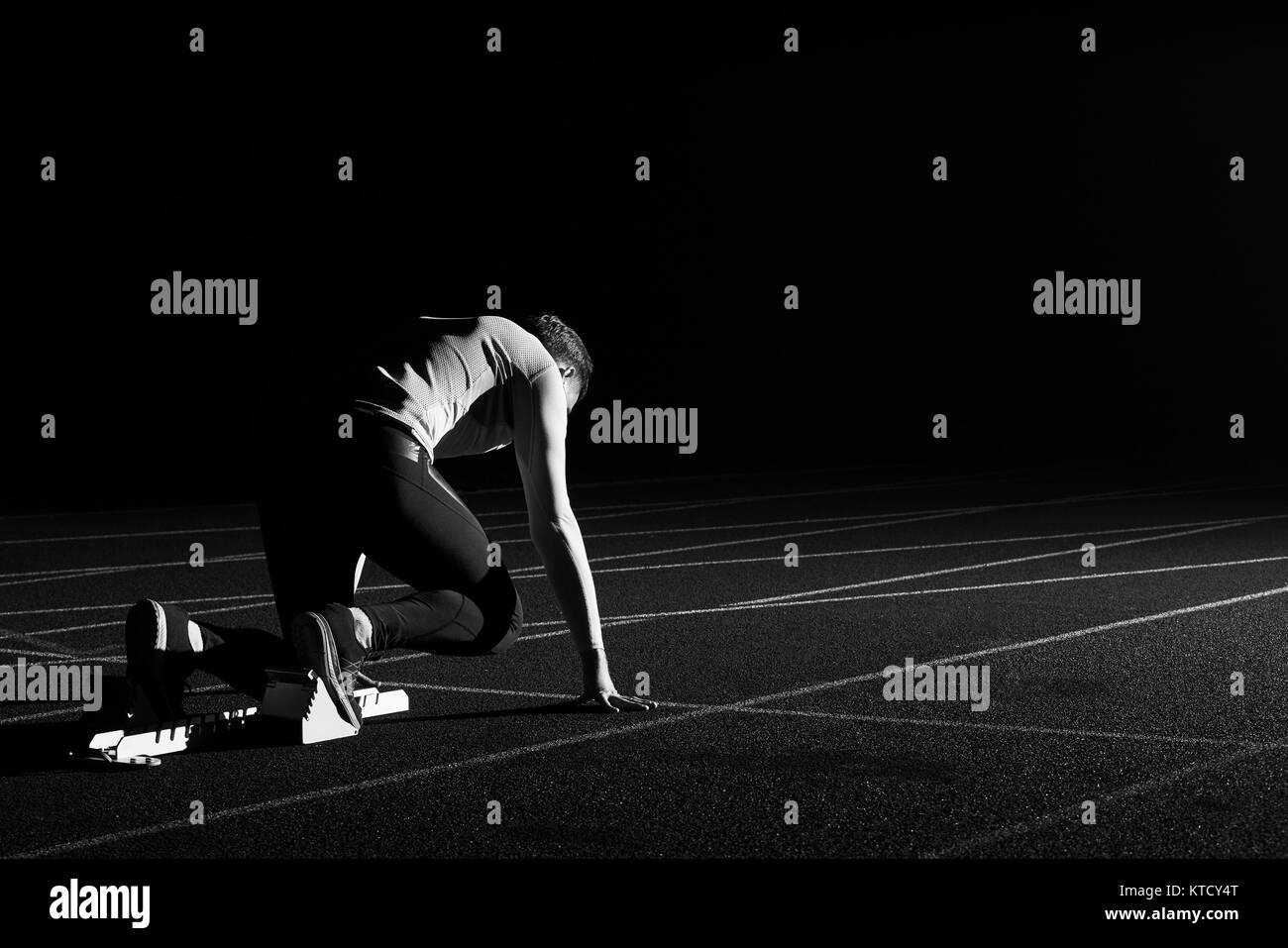 Running track Black and White Stock Photos & Images - Alamy