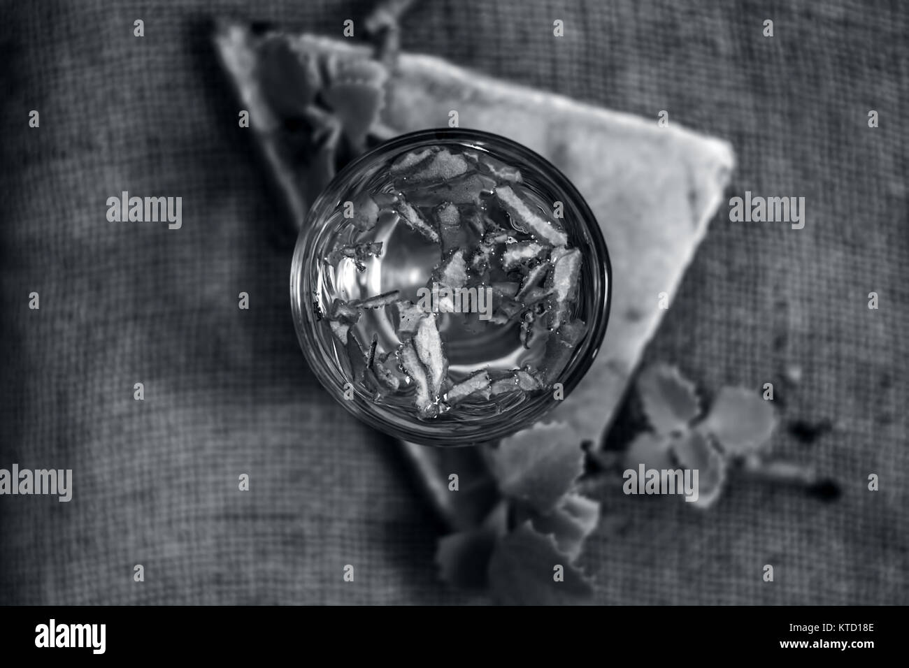 water of ajwain leaves and seeds,Trachyspermum ammi in a glass