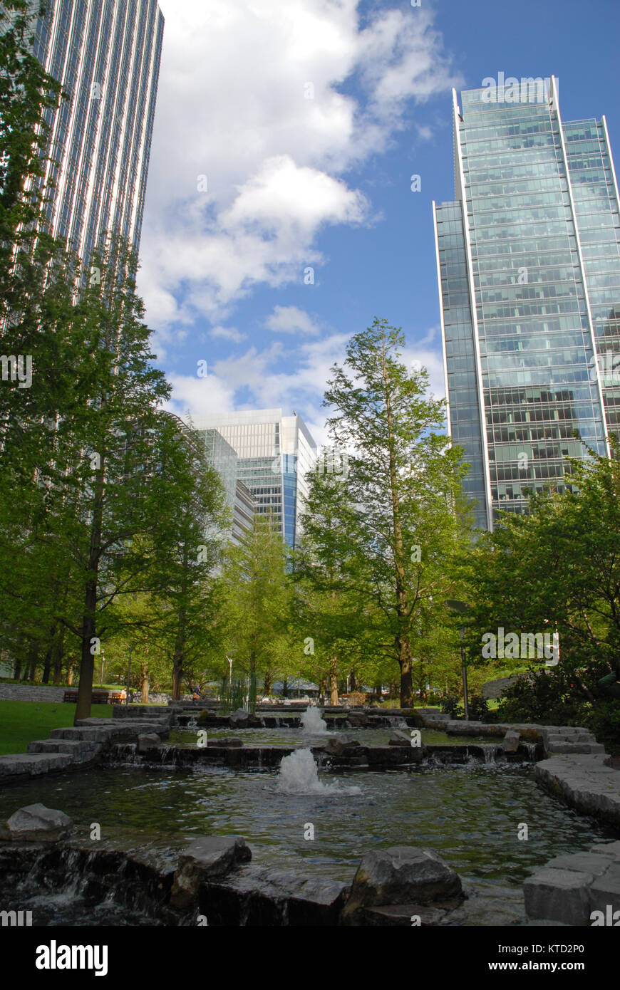 Jubilee Park in Canary Wharf, London Stock Photo