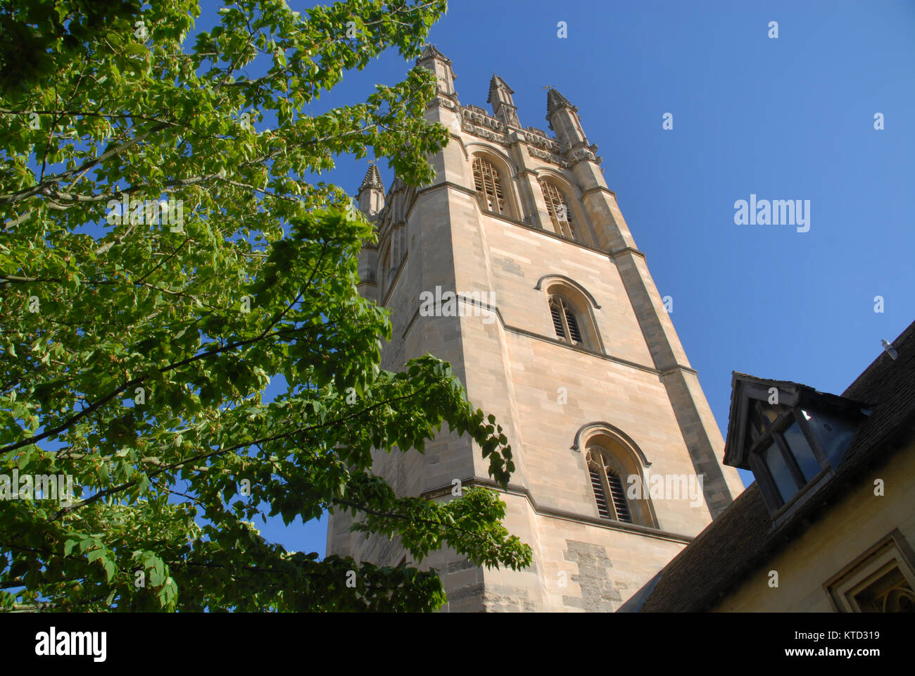 Oxford, United Kingdom - May 18, 2015: Magdalen tower in spring Stock Photo