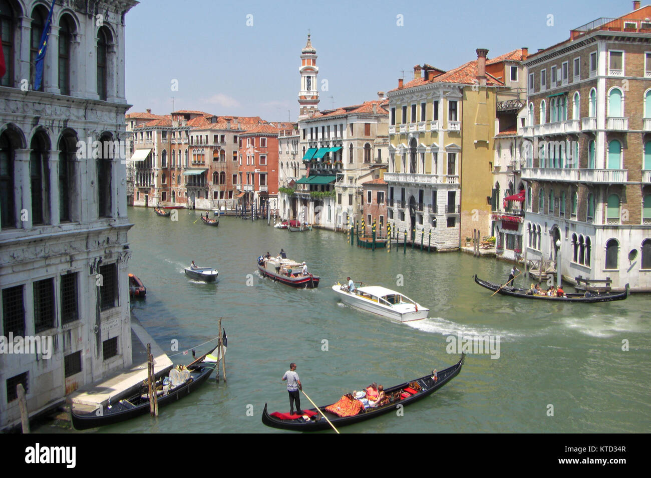 View of Canal Grande from Rialto Bridge in Venice, Italy Stock Photo ...