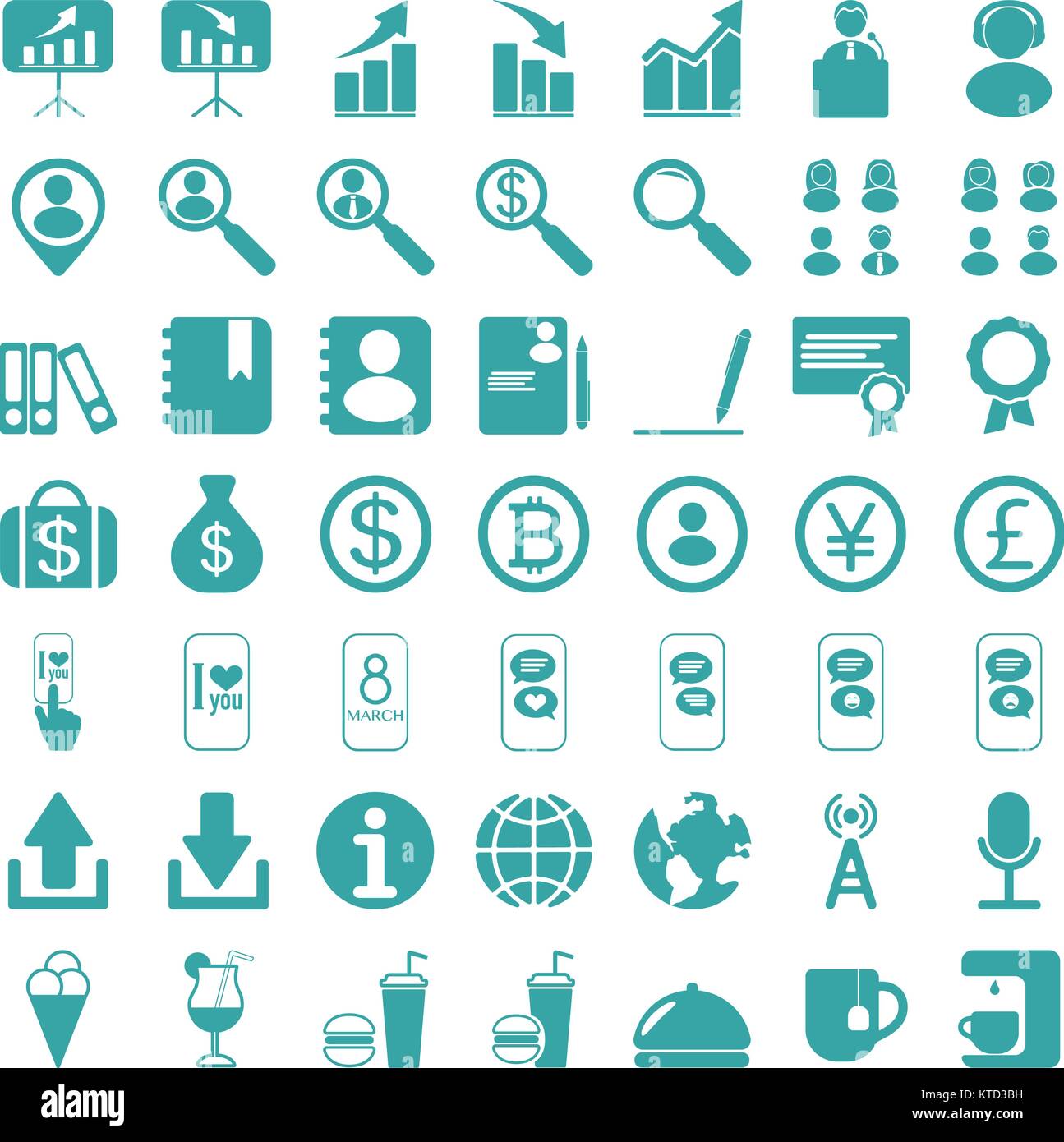 Set of web icons for business, finance and communication Stock Vector