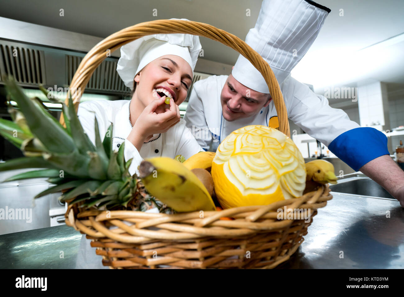 MAking decorative fruit basket Stock Photo Alamy