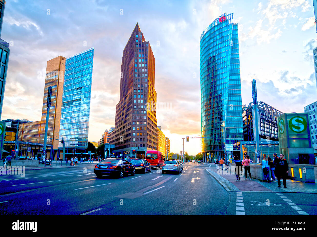 BERLIN, GERMANY - AUGUST 28 2017; Street scenes including three new ...