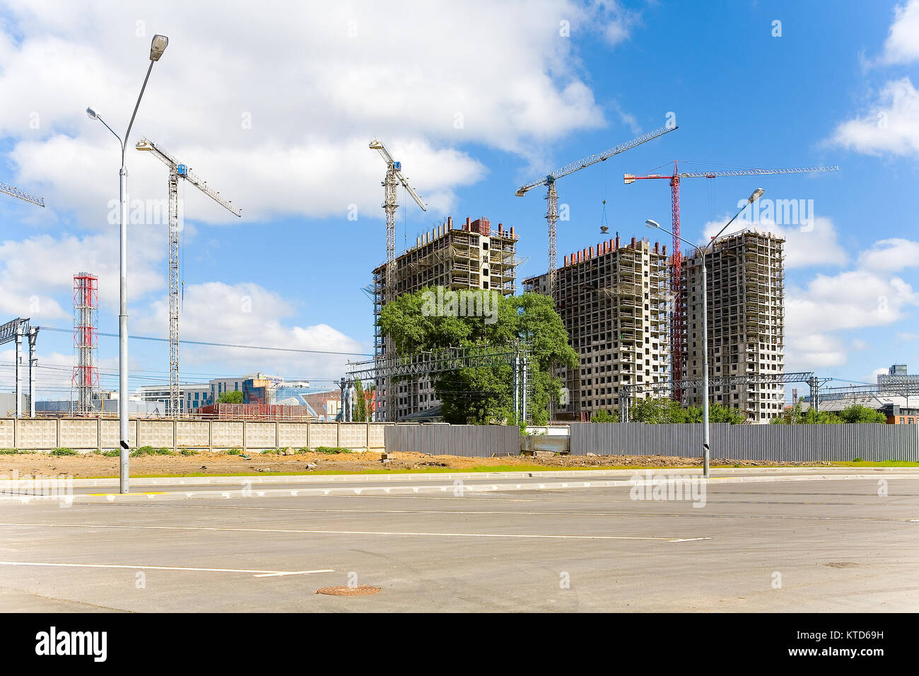 Construction of a new residential complex on the territory of the former ZIL plant. Moscow, Russia. Stock Photo