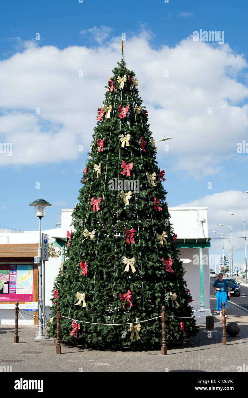 Christmas tree in Playa Blanca town centre, Lanzarote, Canary Islands