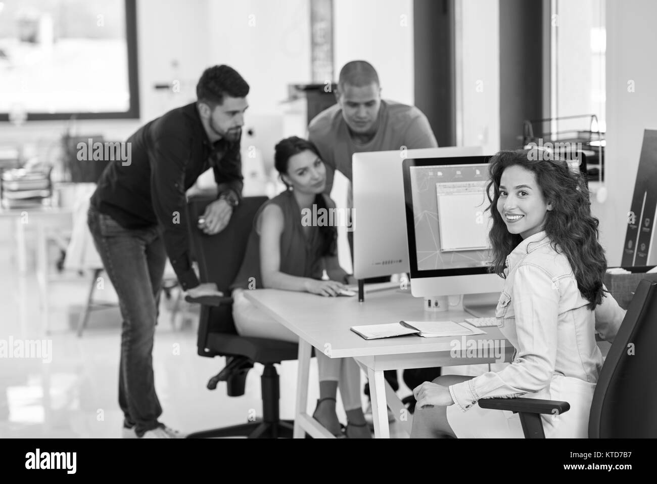 startup business people group working everyday job at modern office Stock Photo